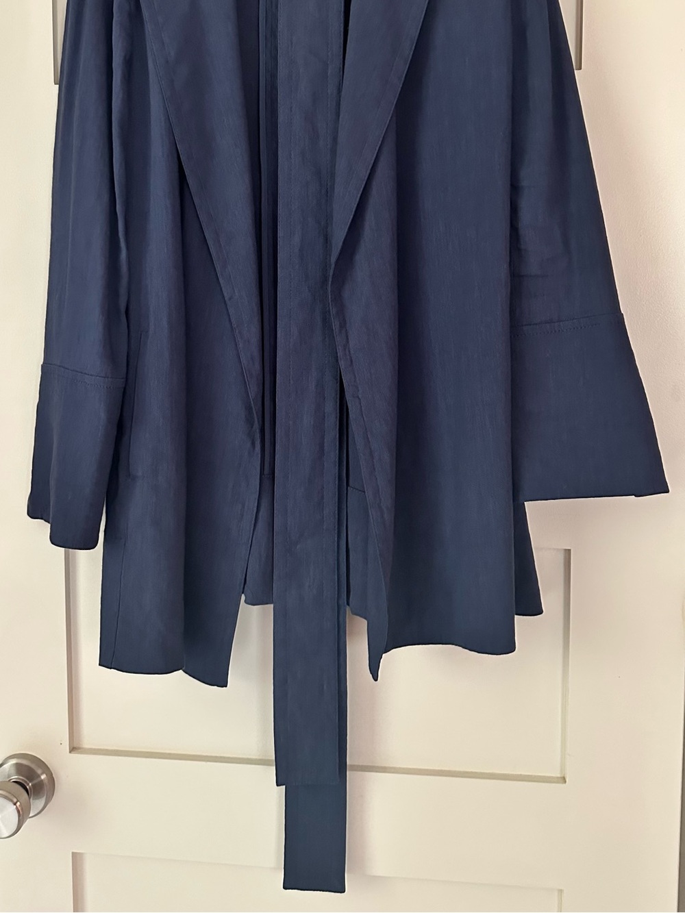 MM. Lafleur Imogene blueberry stretch linen Jacket with Tie